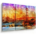 Obraz - Golden Gate, San Francisco, Kalifornie, třídílný 120x80 cm – Hledejceny.cz