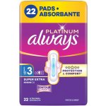 Always Platinum Night Velikost 3 Hygienické Vložky s křidélky 22 ks – Zboží Mobilmania