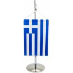 Vlajky Řecká vlajka 11×16 cm na stojánku (zavěšení) - kovový, chromovaný, LUX