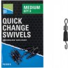Rybářská karabinka a obratlík Preston Innovations Quick Change Swivels vel.medium