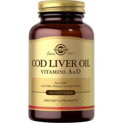 Solgar Cod Liver Oil Vitamin A & D, 100 softgel kapslí – Hledejceny.cz