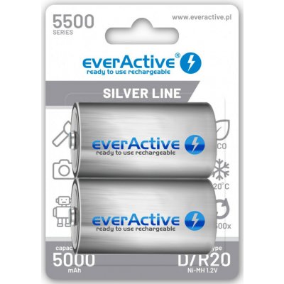 EverActive Silver Line D 5500 mAh 2ks EVHRL20-5500 – Zboží Živě