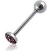 Piercing Šperky4U piercing do jazyka s krystaly PJ01013-A