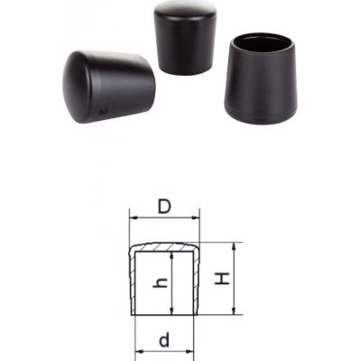 36x32mm, D-32mm,d-24.9mm,H-36mm,h-29.5mm, čierna,Vonkajšia plastová PVC,krytka guľatá – Zboží Mobilmania