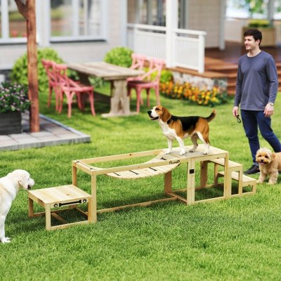 PawHut Dřevěná sada pro agility přírodní – Hledejceny.cz