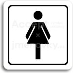 ACCEPT Piktogram WC ženy (dámy) - bílá tabulka - černý tisk – Zboží Mobilmania