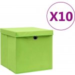 Zahrada XL Úložné boxy s víky 10 ks 28 x 28 x 28 cm zelené