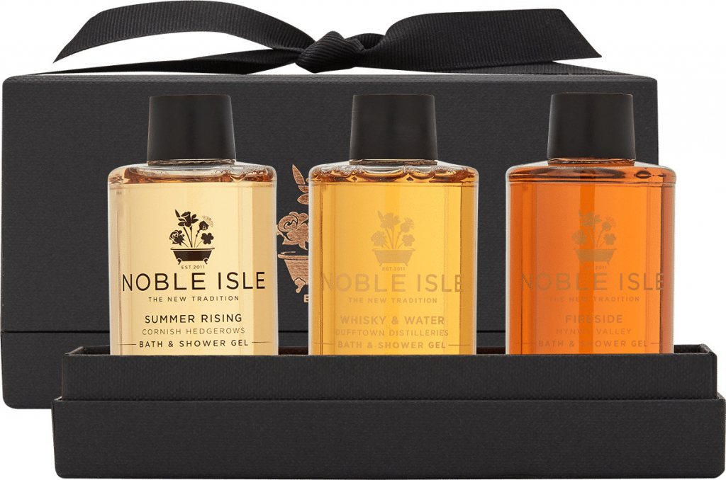 Noble Isle sada koupelových a sprchových gelů Warm & Spicy Bath 3 x 75 ml dárková sada