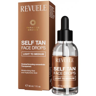 Revuele Paradise Bronze Self Tan Face Drops samoopalovací kapky na obličej odstín Light To Medium 30 ml – Zbozi.Blesk.cz