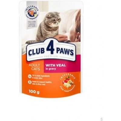 Club 4 Paws pro kočky s telecím v omáčce 100 g