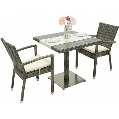 DEOKORK Zahradní ratanová sestava GINA 1+2 (šedá) – Zbozi.Blesk.cz