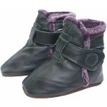 Carozoo kožené capáčky zimní s fialovým kožíškem šedá – Zboží Mobilmania