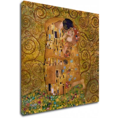 Impresi Obraz Reprodukce Gustav Klimt polibek - 70 x 70 cm