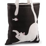 Textilní taška bavlněná kočka 34x39 cm - 2 černá jednostranný – Zboží Mobilmania