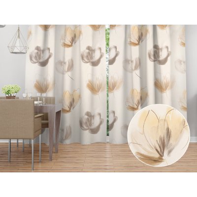 Biante Dekorační závěs PM-109 Akvarelové tulipány na krémovém 145x160 cm – Hledejceny.cz