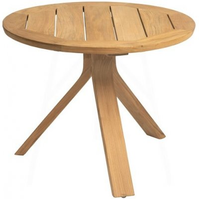 Stern Odkládací stolek Freddie, kulatý 55x43 cm, rám teak, deska teak – Hledejceny.cz