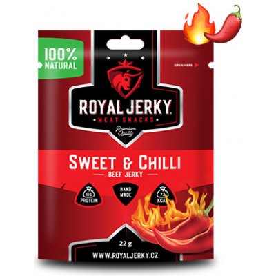 Royal Jerky Sweet & Chilli Sušené maso 5x22g Gramáž: 22 g