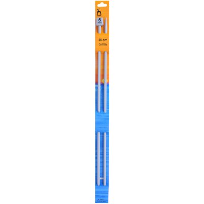 Storex Pletací jehlice PONY, hliníkové, rovné, 2 kusy, délka 35cm, velikost 5mm – Sleviste.cz