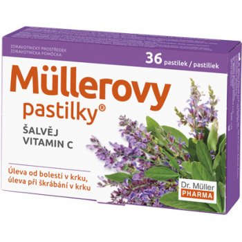 Dr. Müller Müllerovy pastilky se šalvějí a vitaminem C 36 ks
