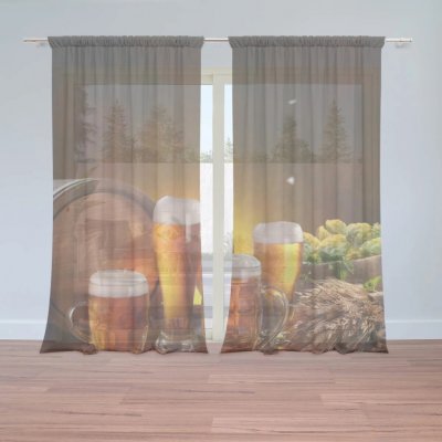 Sablio Záclony Sklenice s pivem: 2ks 150x250cm – Zboží Mobilmania