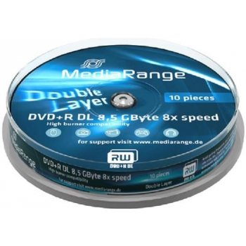 MediaRange DVD+R DL 8.5GB 8x, spindle, 10ks (MR466)