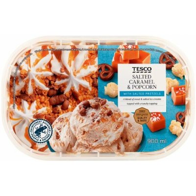 Tesco Mražený krém se slaným karamelem a s příchutí popcornu 900ml – Hledejceny.cz