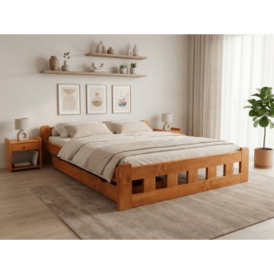 Textilomanie Naomi zvýšená olše s lamelovým roštem matrace Coco Maxi 20 cm – Sleviste.cz