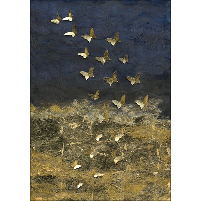 Ručně malovaný obraz na plátně Golden Butterflies II 70x100 cm