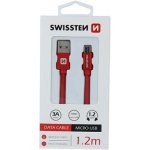 SWISSTEN TEXTILE datový kabel USB microUSB 1.2m – Zboží Živě