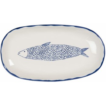 Keramický servírovací talíř s modrým dekorem ryby Atalante 30*16*3 cm od  723 Kč - Heureka.cz