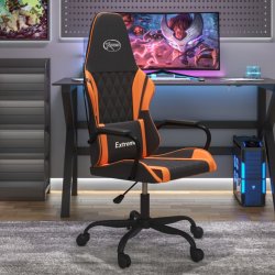 VidaXL Herní židle černá a oranžová umělá kůže