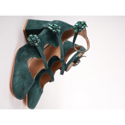 ALMA EN PENA Dámské lodičky zelené semišové – Zboží Dáma