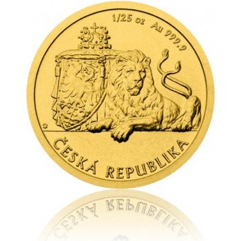 Česká mincovna 2018 Zlatá mince Český lev stand 1/25 oz