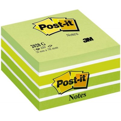 3M 3M Post-it kostka 2028NB, velikost 76x76 mm, zelená, žlutá, modrá, fialová, 450 lístků (2028 NB) – Hledejceny.cz
