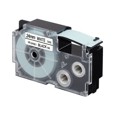 Kompatibilní páska s Casio XR-24WE1, 24mm x 8m, černý tisk / bílý podklad – Zboží Mobilmania
