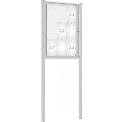 PROCITY Venkovní elegantní vitrína Tradition, 9 x A4, včetně sloupků, elox | Zboží Auto
