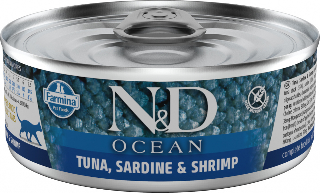 Farmina Pet Foods N&D CAT OCEAN Adult Tuna & Sardine & Shrimps 80 g