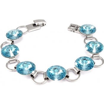 Swarovski Elements Rivoli rhodiovaný modrý 33111.1 Aquamarine modrá světlá azurová nebeská