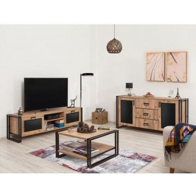 Hanah Home Living Room Furniture Set COSMO-TKM.15 Atlantic Pine Black – Zboží Mobilmania