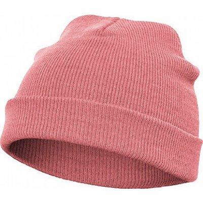 Flexfit Silná ohrnovací beanie z husté pleteniny korálová – Hledejceny.cz