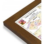 Excart Maps ČR - nástěnná administrativní mapa 135 x 90 cm Varianta: mapa v dřevěném rámu, Provedení: Pegi tmavý ořech – Sleviste.cz
