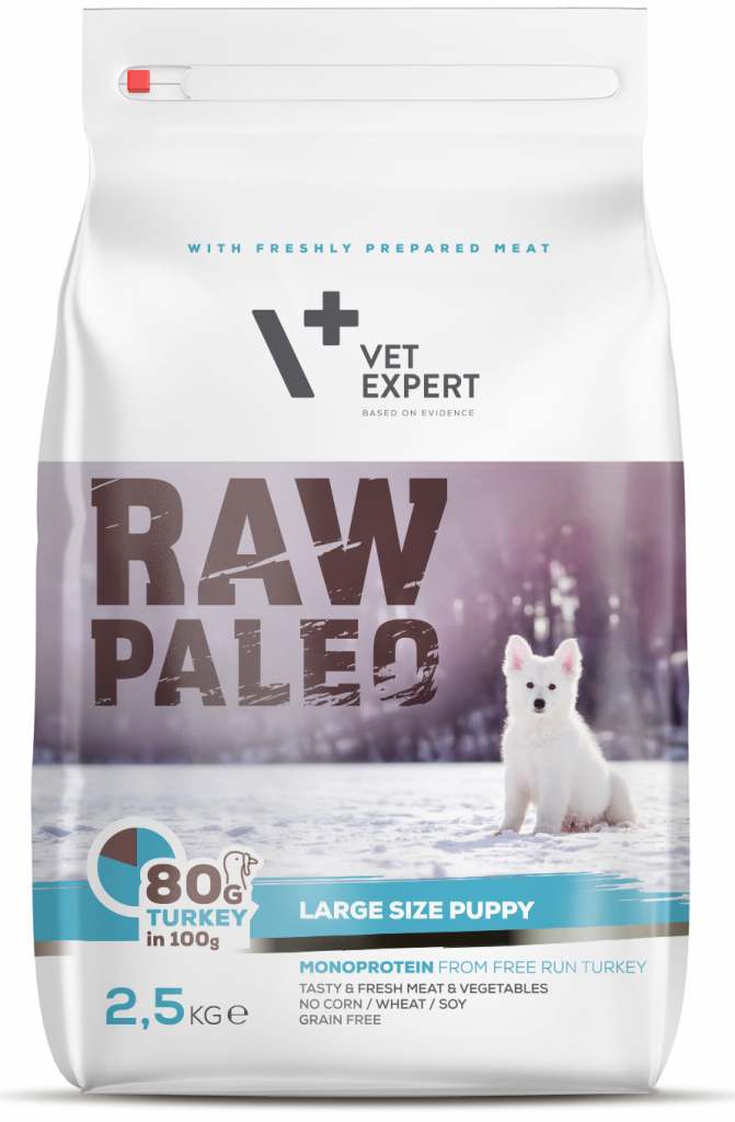 Raw Paleo Adult Dog Medium Turkey suché krůtí pro dospělé psy střední i 2,5 kg