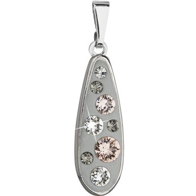 Evolution Group CZ Přívěsek bižuterie se Swarovski krystaly šedá kapka 54025.3