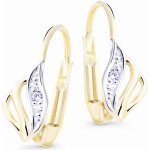 Cutie Jewellery Luxusní zlaté náušnice s třpytivými zirkony Z8024-55-10-X-R1 – Zboží Dáma