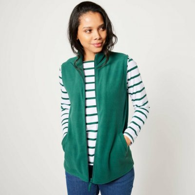 Fleecová vesta na zip tmavě zelená – Sleviste.cz