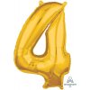 Amscan balónek fóliový narozeniny číslo 4 zlatý 66 cm