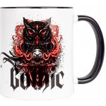 Metallama Doom gothic Hrnek černobílý Gothic Sova s Lebkou 330 ml – Zbozi.Blesk.cz