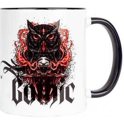 Metallama Doom gothic Hrnek černobílý Gothic Sova s Lebkou 330 ml – Zbozi.Blesk.cz