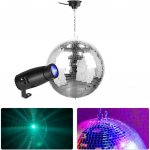 Fuzzix Set 40cm zrcadlové disco koule, motorku a RGBW pin spot reflektoru s manuálním zoomem – Sleviste.cz