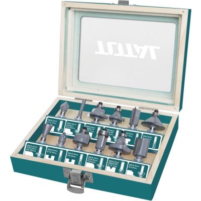 TOTAL Sada tvarových fréz do dřeva, 12ks, TACSR1121 – HobbyKompas.cz